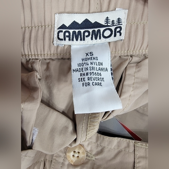 NWT Campmor Convertible Pants Tan Khaki Women's XS Elastic Waist Camping Outdoor - Picture 10 of 12